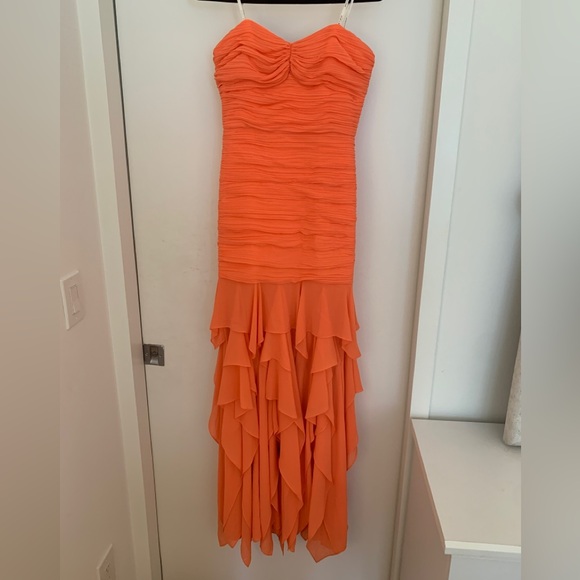 Halston Strapless Georgette Gown - Picture 3 of 11